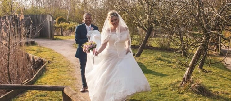 Newly married couple at the Forest Centre